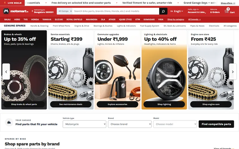 MotoMart India website