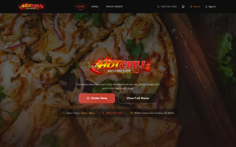 The Hot Chili website, designed and built by Nabulsi.tech