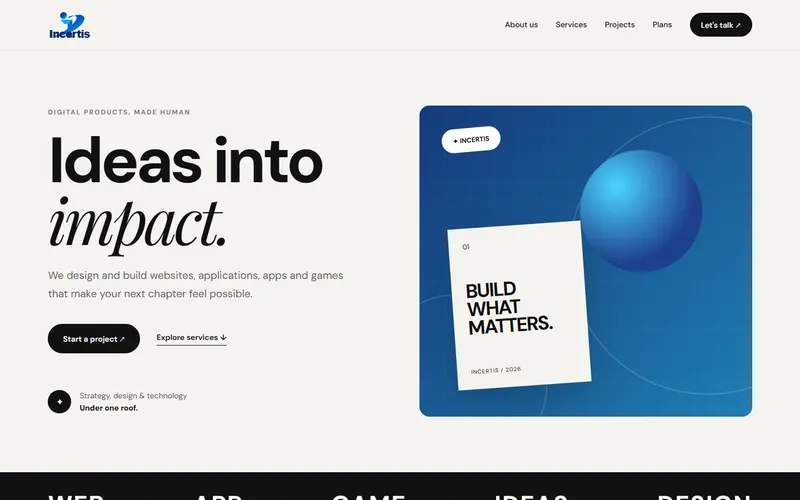 Incertis website