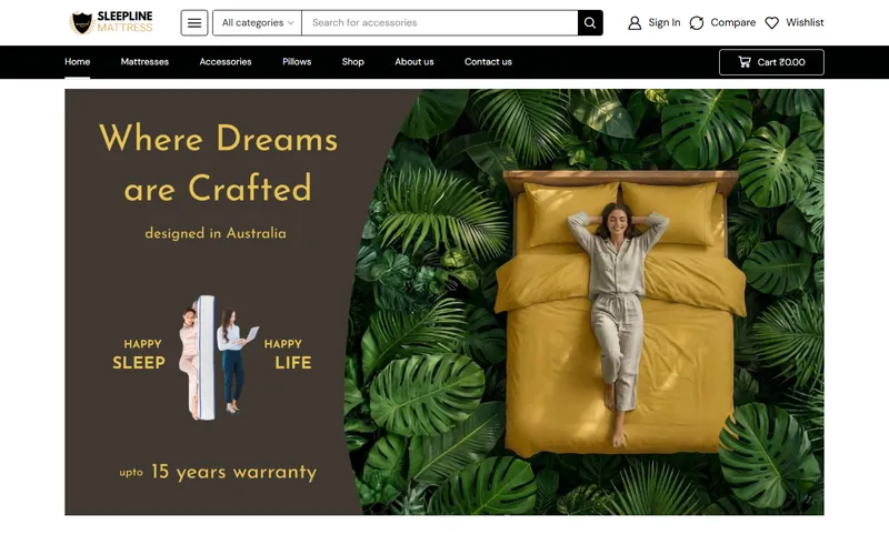 Sleepline Mattress website